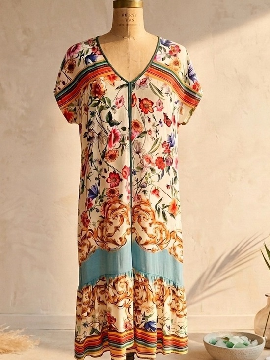 Johnny Was Dresses & Skirts - Johnny Was Felix Trapeze Midi Dress XS Boho Eclectic Maximalist